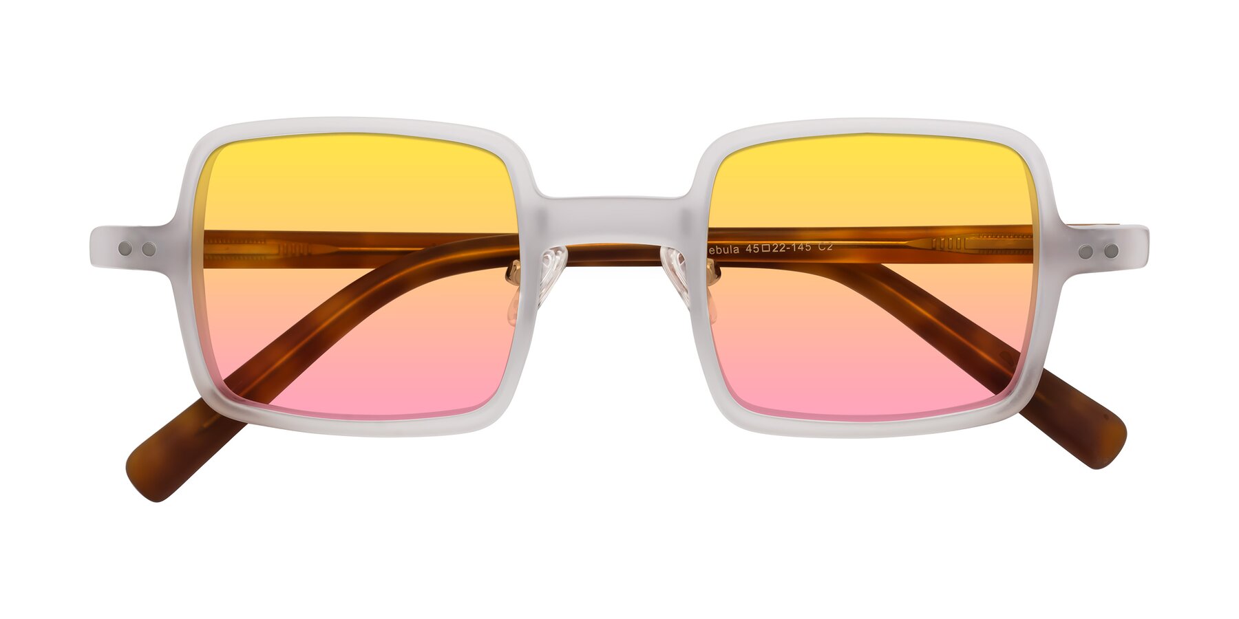 Folded Front of Nebula in Matte White with Yellow / Pink Gradient Lenses