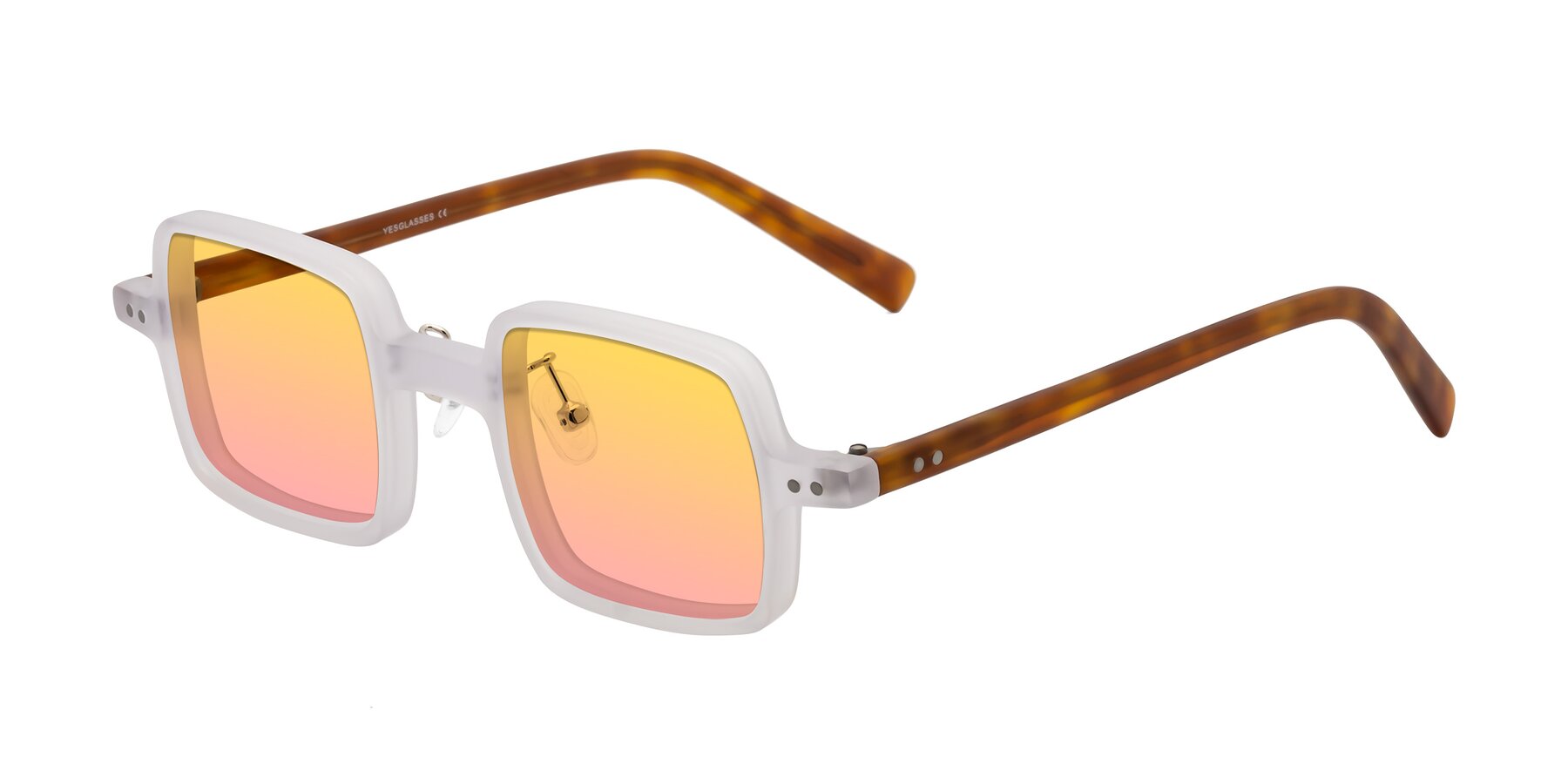 Angle of Nebula in Matte White with Yellow / Pink Gradient Lenses