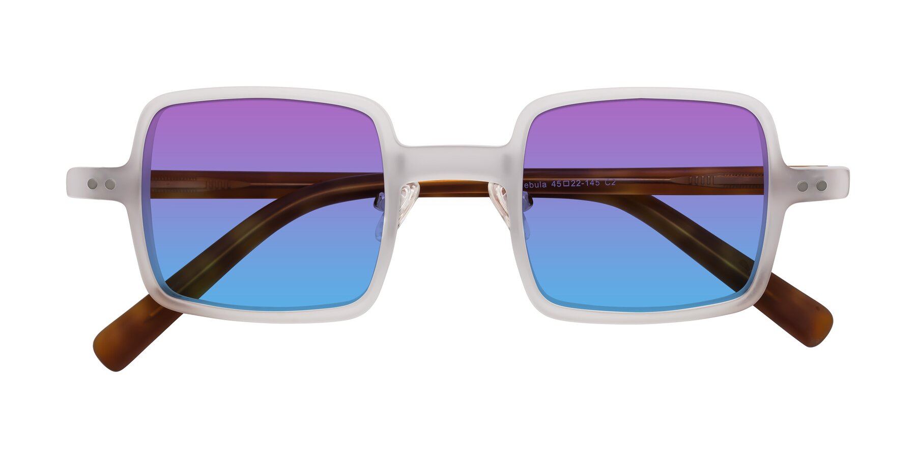 Folded Front of Nebula in Matte White with Purple / Blue Gradient Lenses