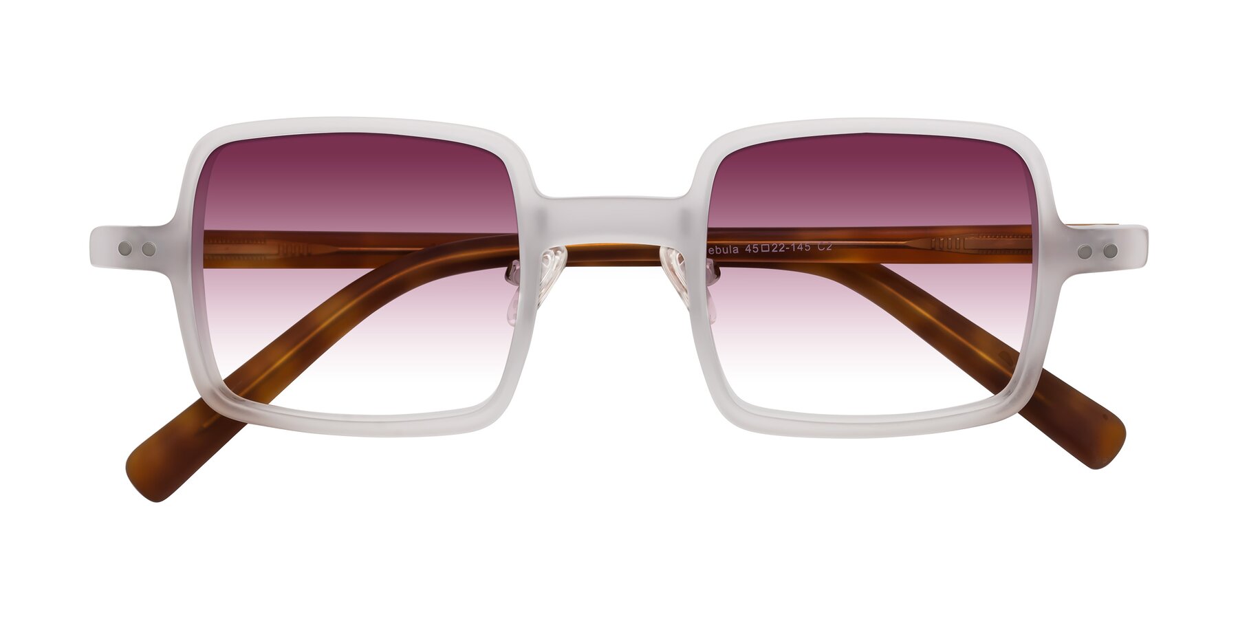 Folded Front of Nebula in Matte White with Wine Gradient Lenses