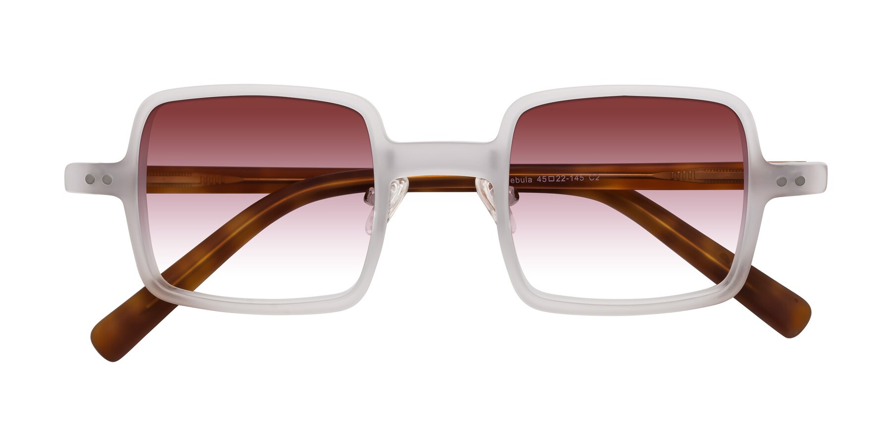 Folded Front of Nebula in Matte White with Garnet Gradient Lenses