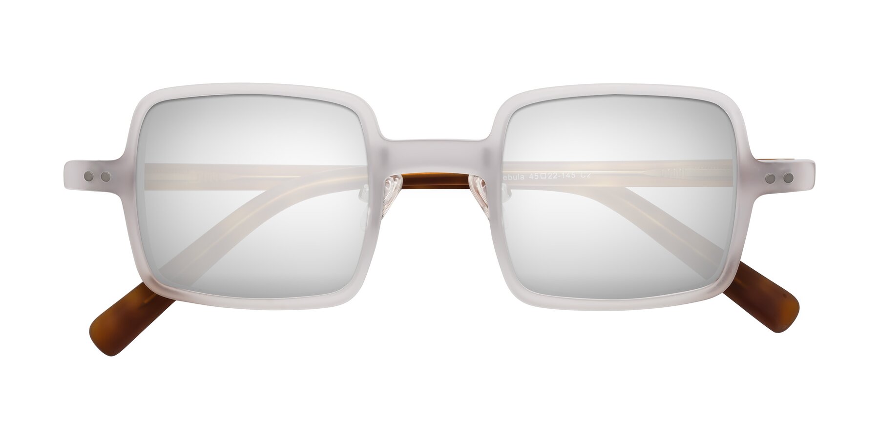 Folded Front of Nebula in Matte White with Silver Mirrored Lenses