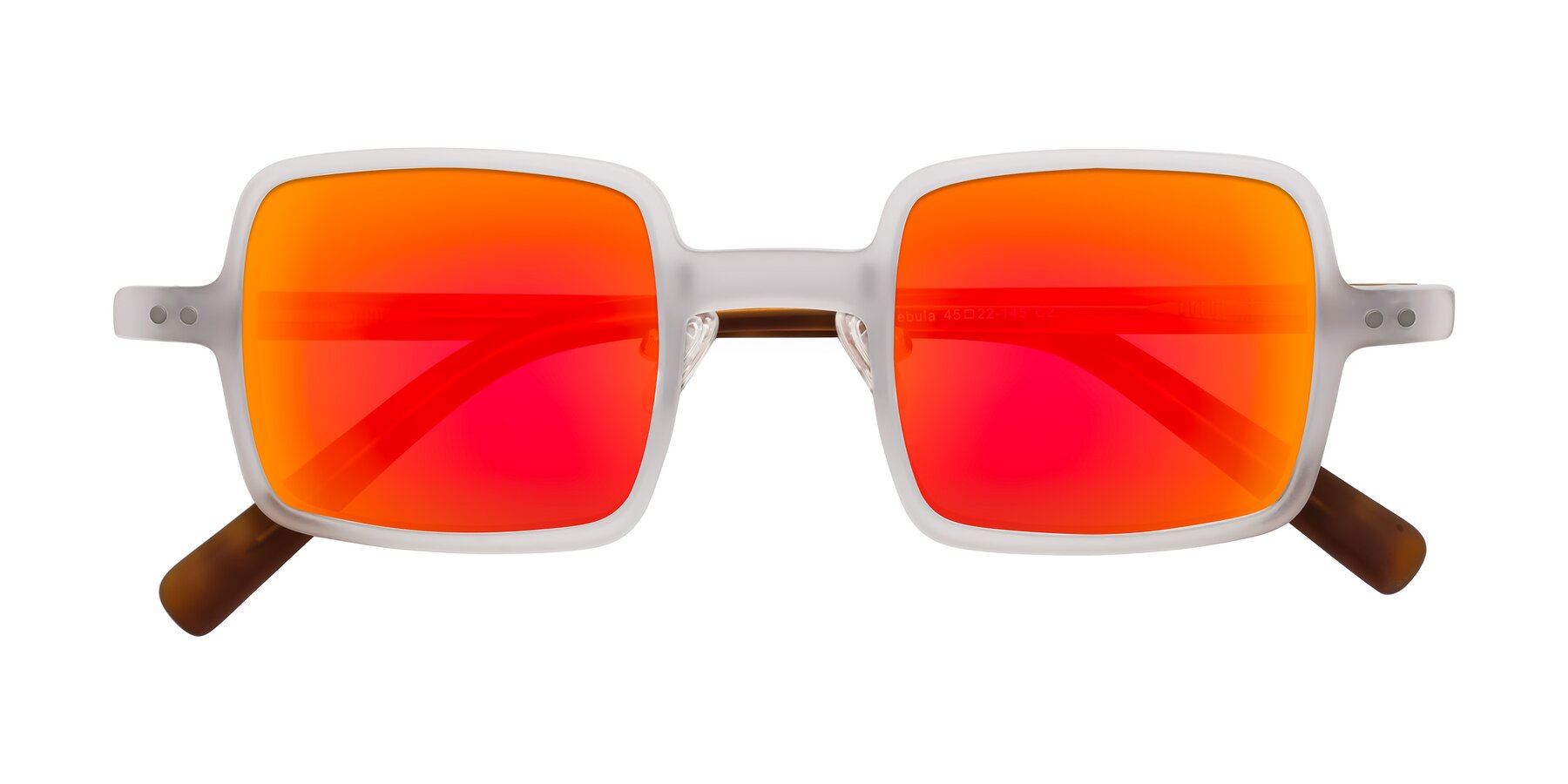 Folded Front of Nebula in Matte White with Red Gold Mirrored Lenses