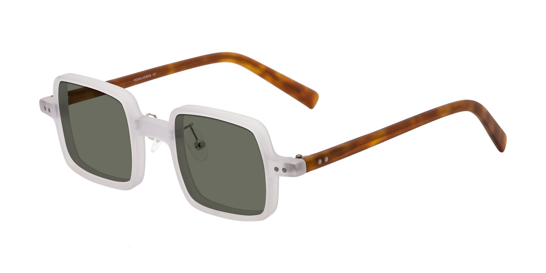 Angle of Nebula in Matte White with Gray Polarized Lenses