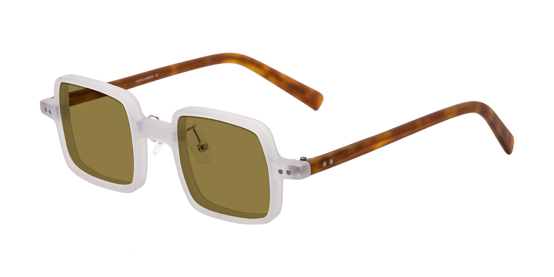 Angle of Nebula in Matte White with Brown Polarized Lenses