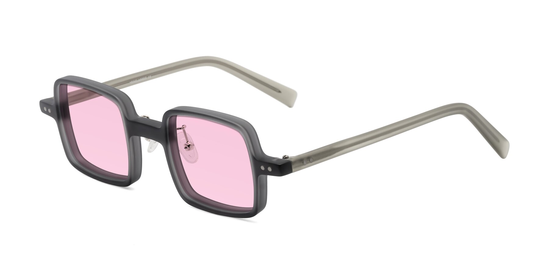 Angle of Nebula in Matte Gray with Light Pink Tinted Lenses