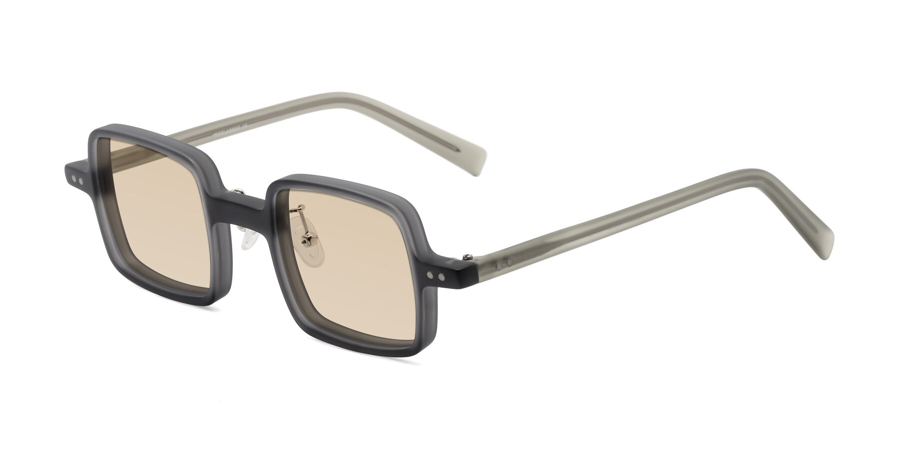 Angle of Nebula in Matte Gray with Light Brown Tinted Lenses