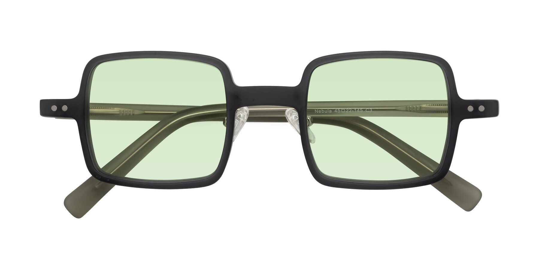 Folded Front of Nebula in Matte Gray with Light Green Tinted Lenses