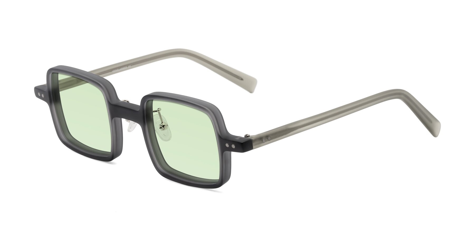 Angle of Nebula in Matte Gray with Light Green Tinted Lenses