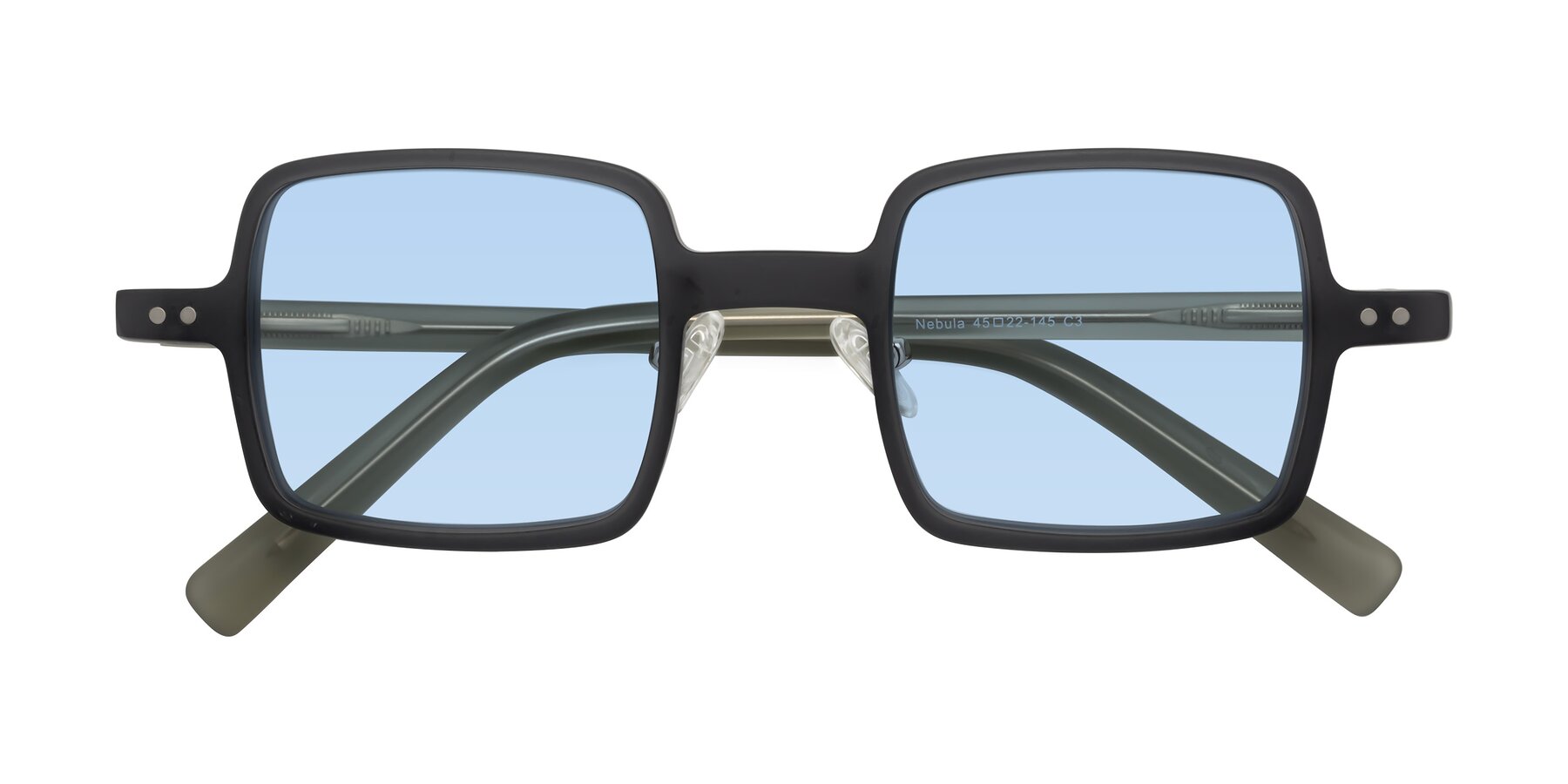 Folded Front of Nebula in Matte Gray with Light Blue Tinted Lenses