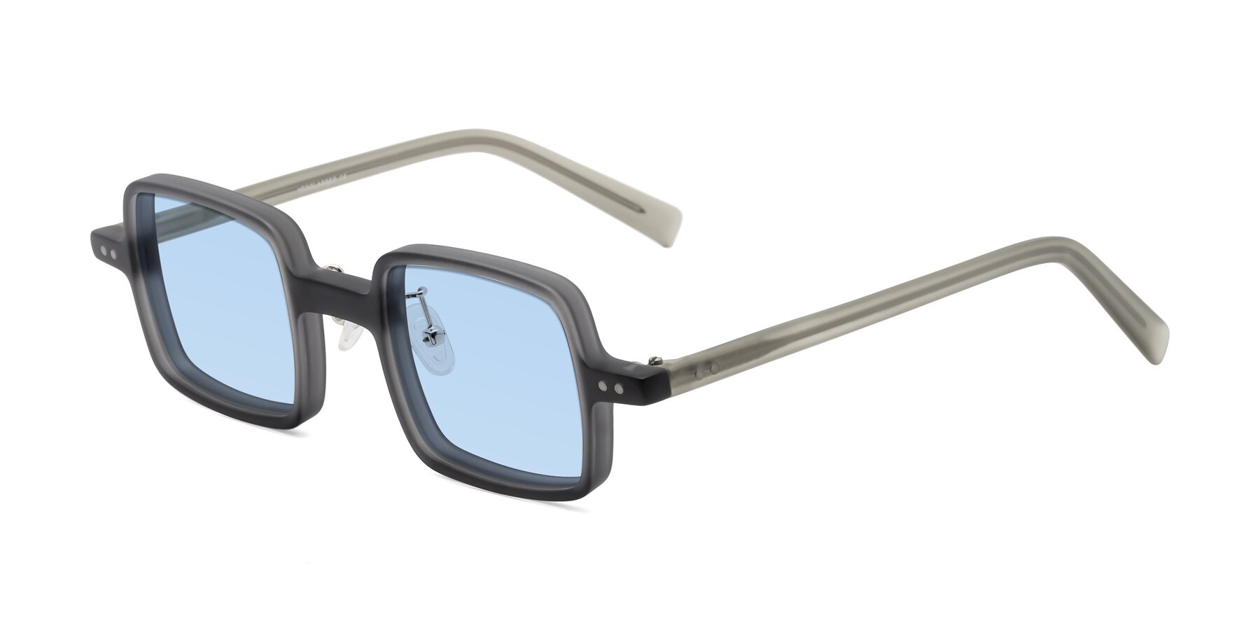 Angle of Nebula in Matte Gray with Light Blue Tinted Lenses