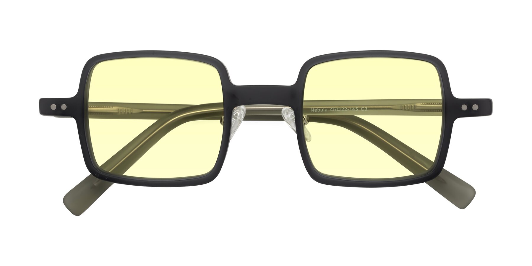 Folded Front of Nebula in Matte Gray with Light Yellow Tinted Lenses