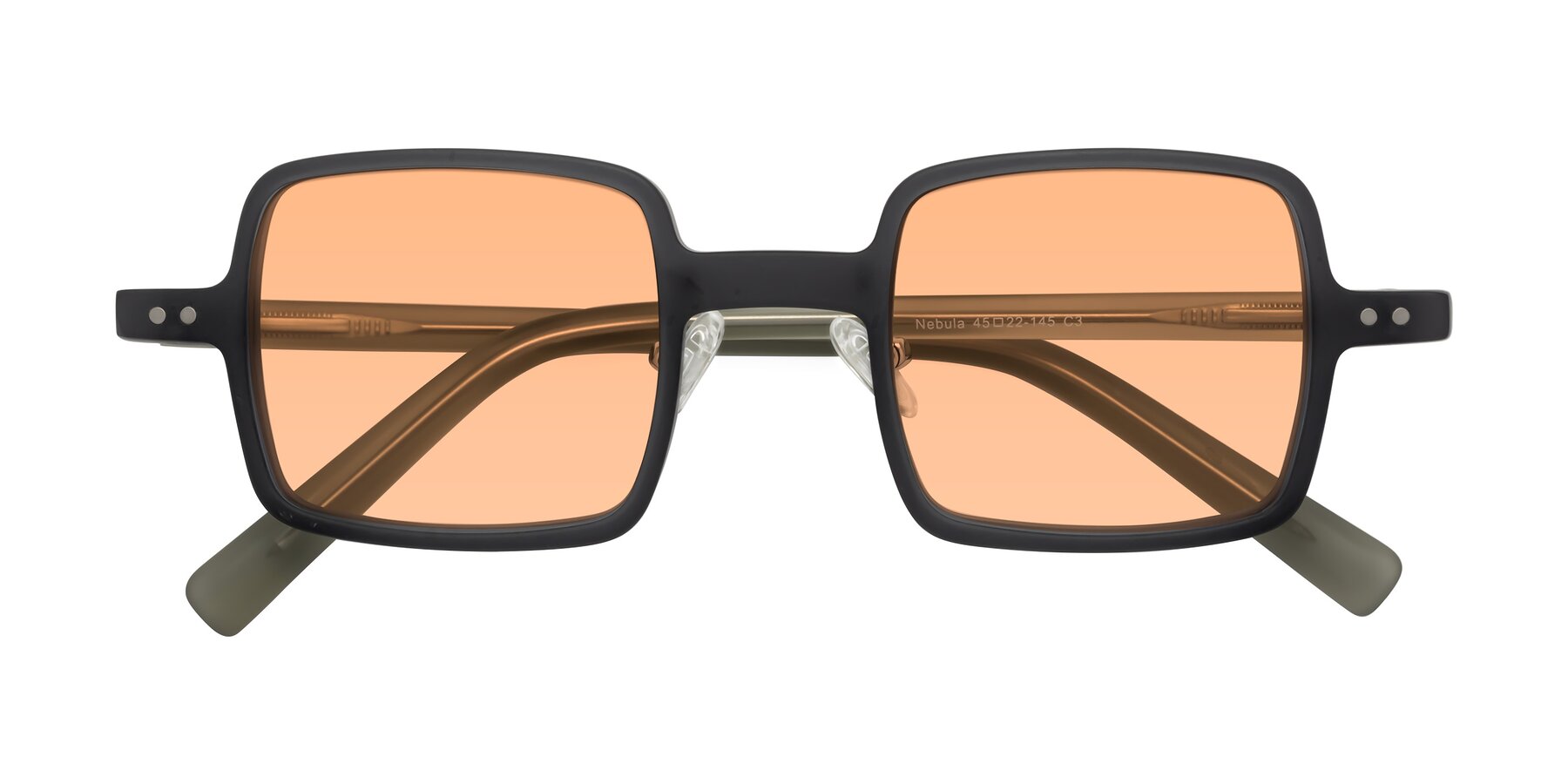 Folded Front of Nebula in Matte Gray with Light Orange Tinted Lenses