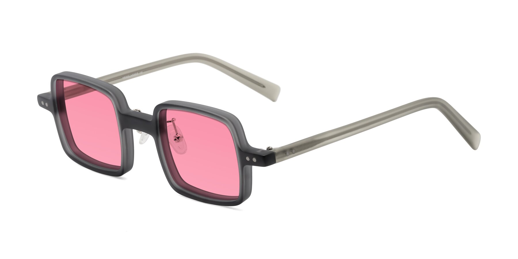 Angle of Nebula in Matte Gray with Pink Tinted Lenses