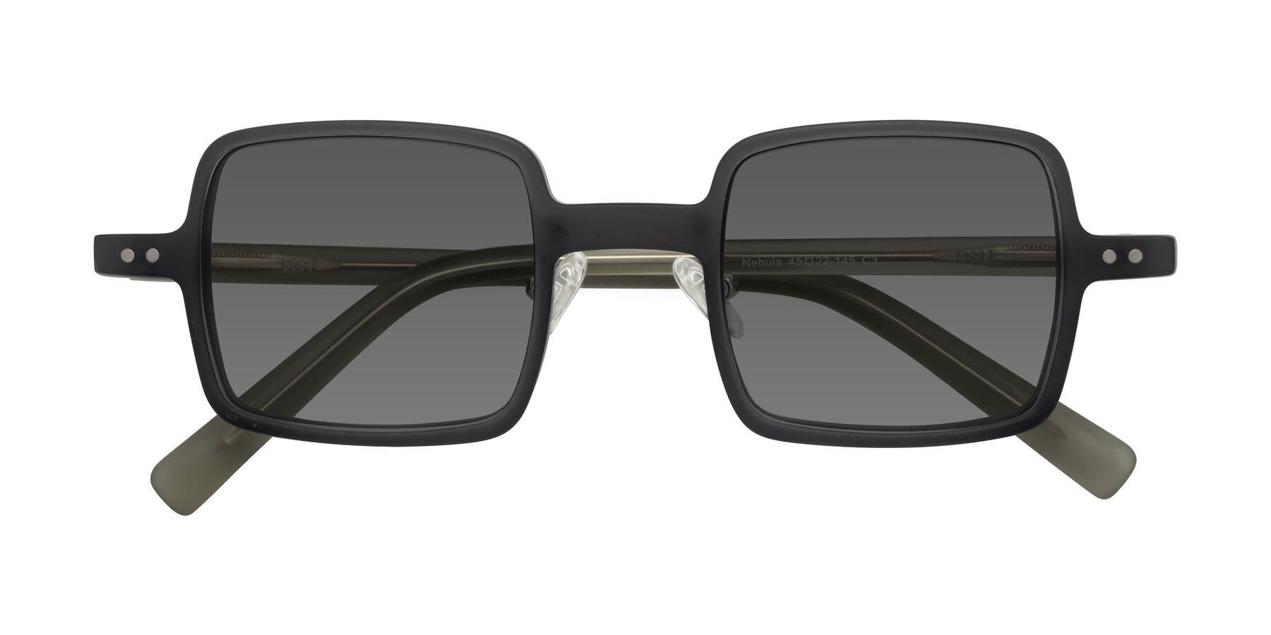 Folded Front of Nebula in Matte Gray with Medium Gray Tinted Lenses