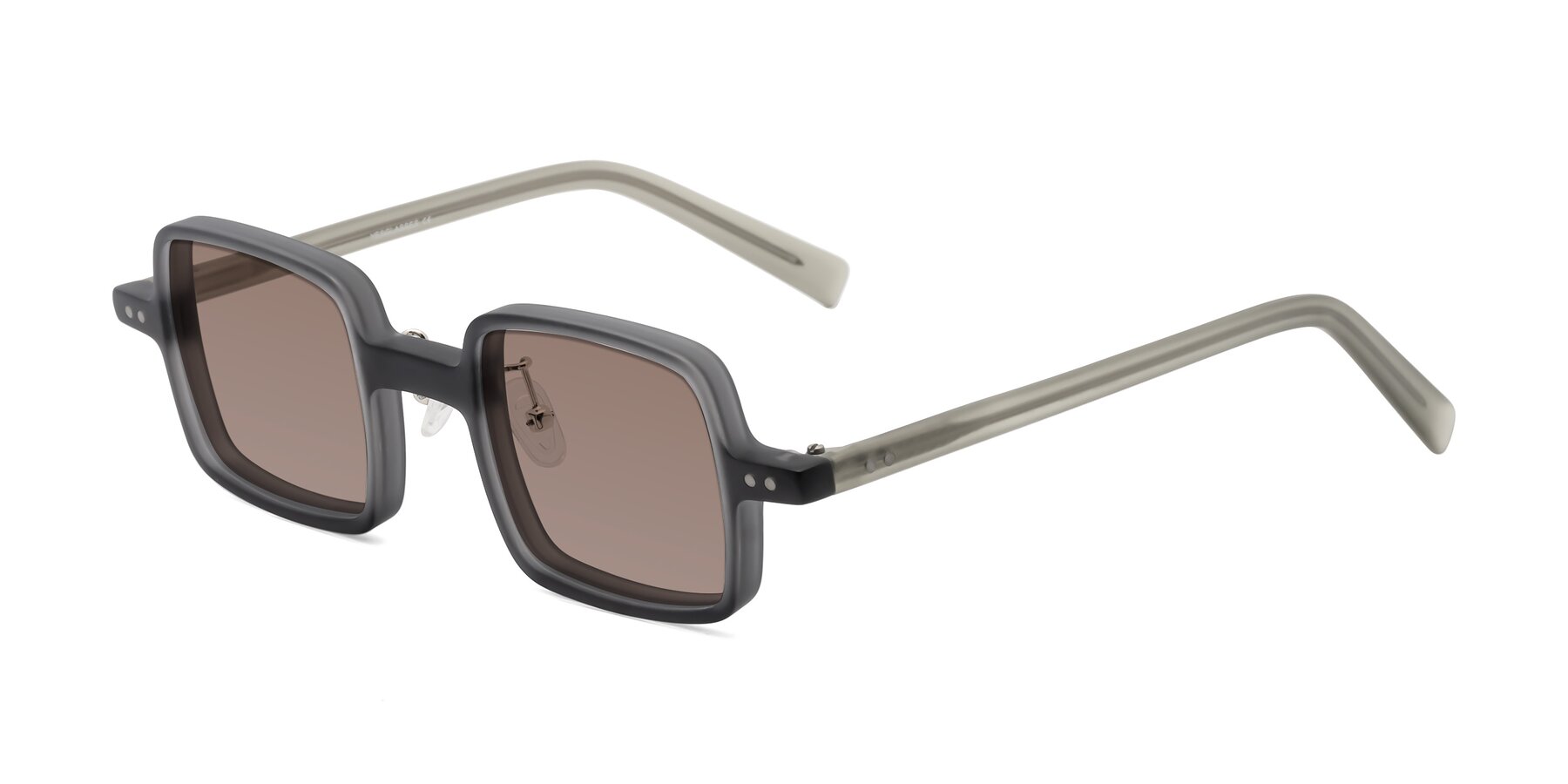 Angle of Nebula in Matte Gray with Medium Brown Tinted Lenses