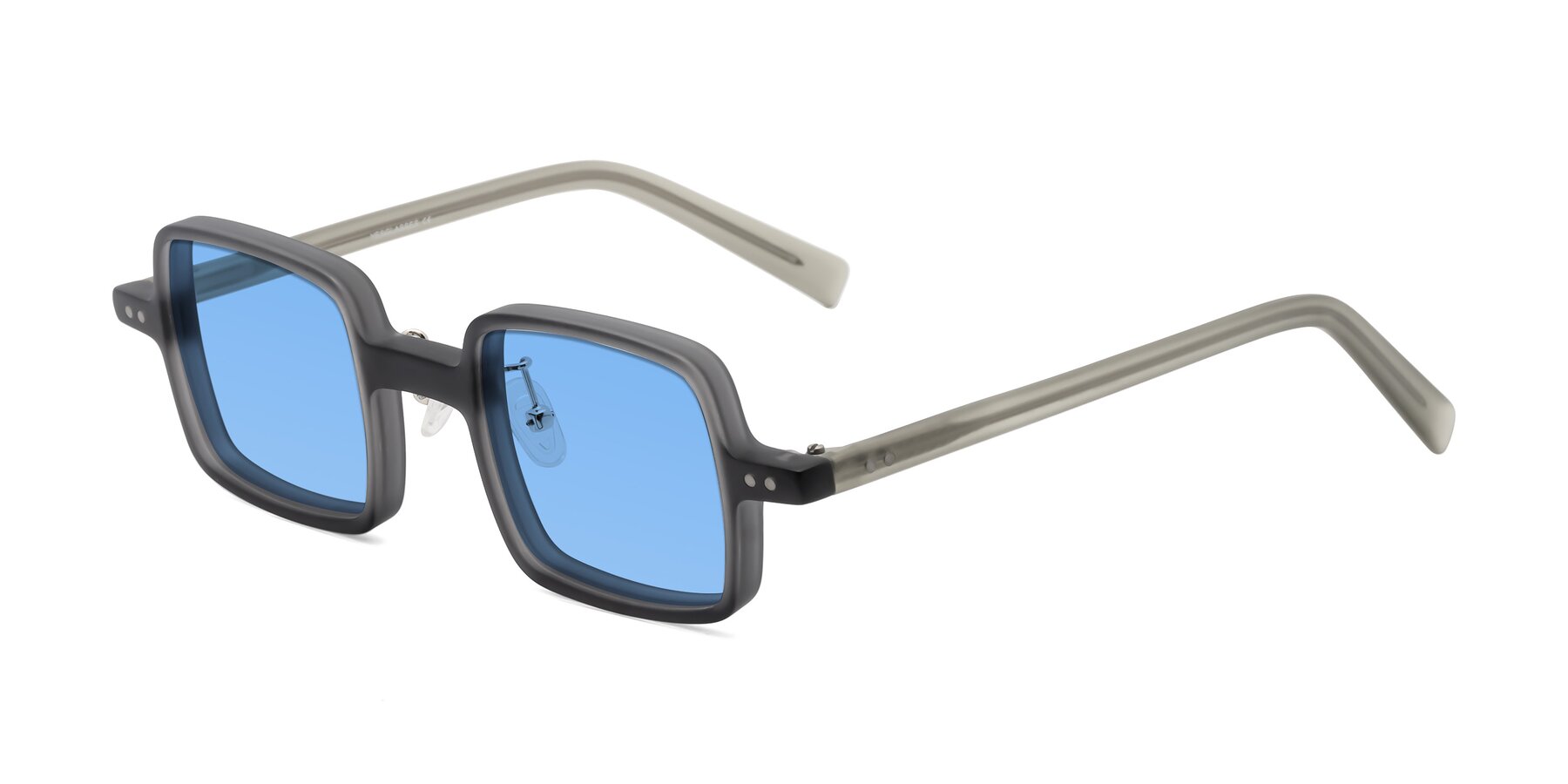 Angle of Nebula in Matte Gray with Medium Blue Tinted Lenses