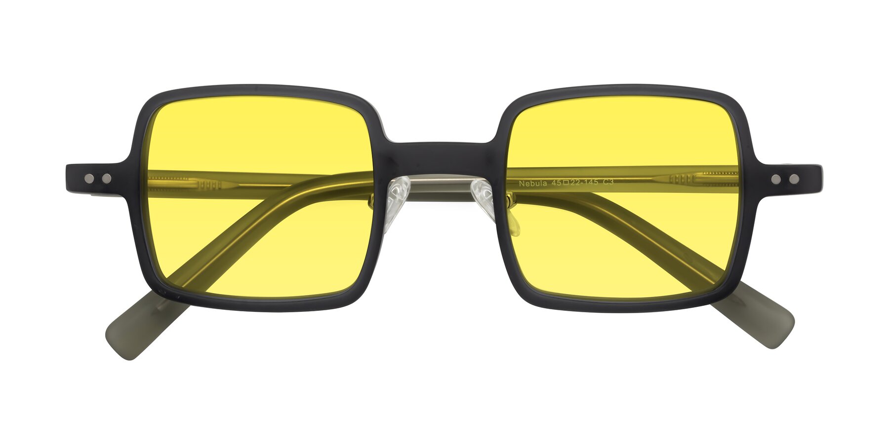 Folded Front of Nebula in Matte Gray with Medium Yellow Tinted Lenses