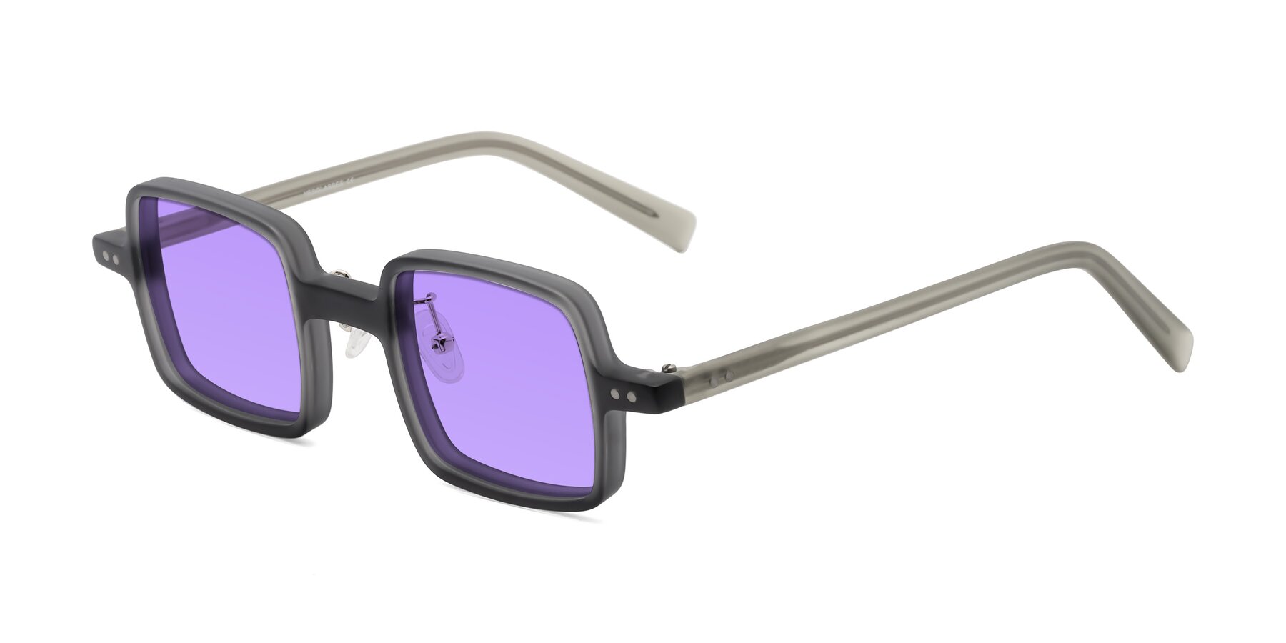 Angle of Nebula in Matte Gray with Medium Purple Tinted Lenses