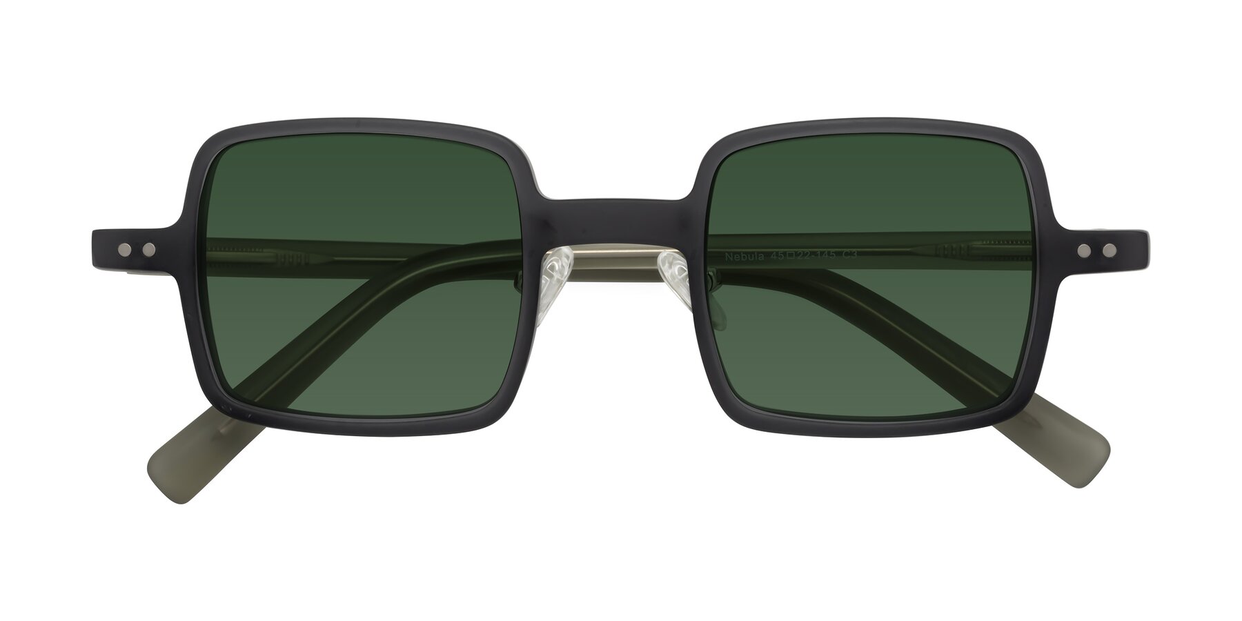 Folded Front of Nebula in Matte Gray with Green Tinted Lenses