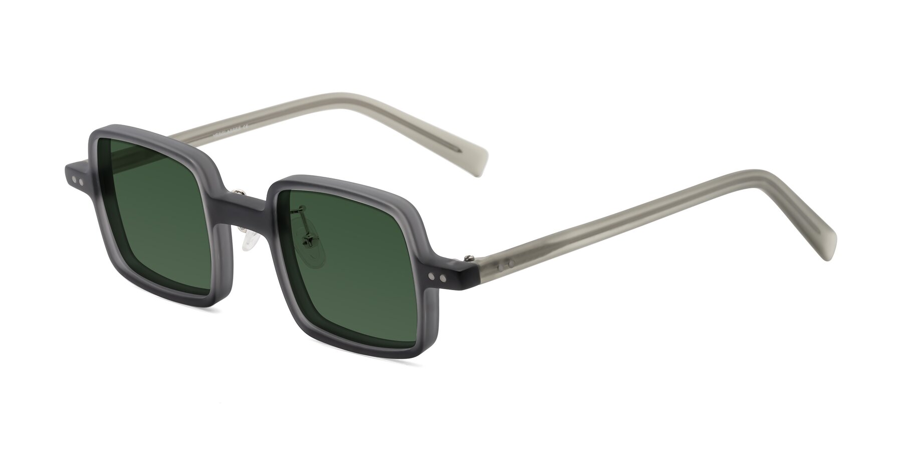 Angle of Nebula in Matte Gray with Green Tinted Lenses