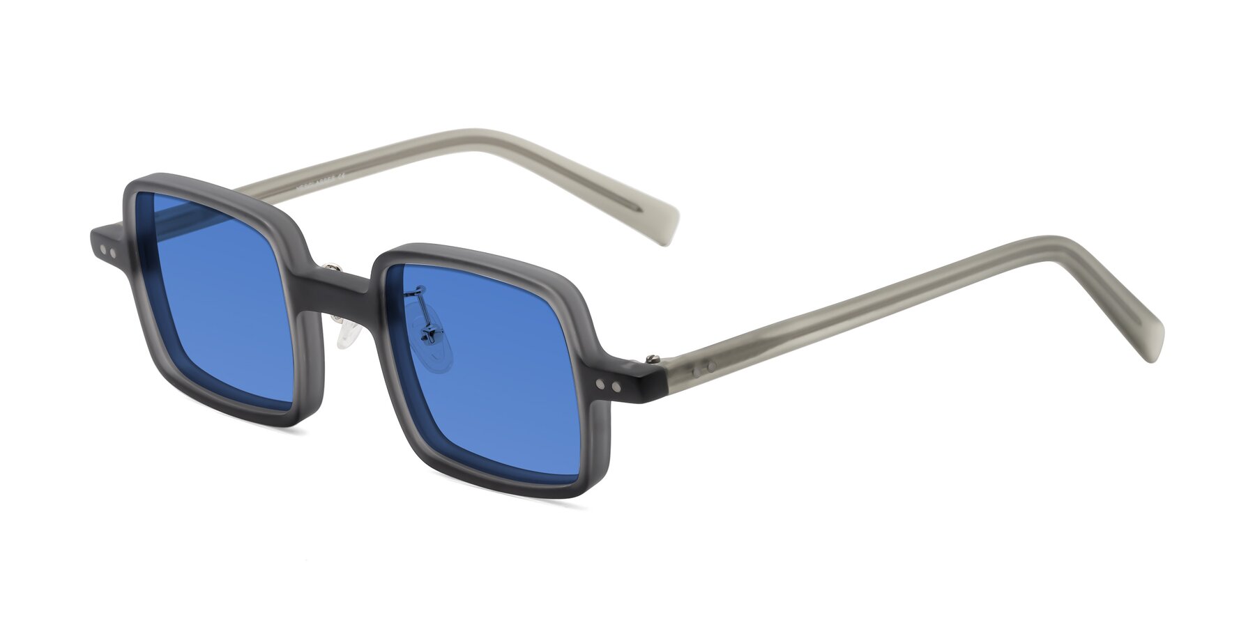 Angle of Nebula in Matte Gray with Blue Tinted Lenses