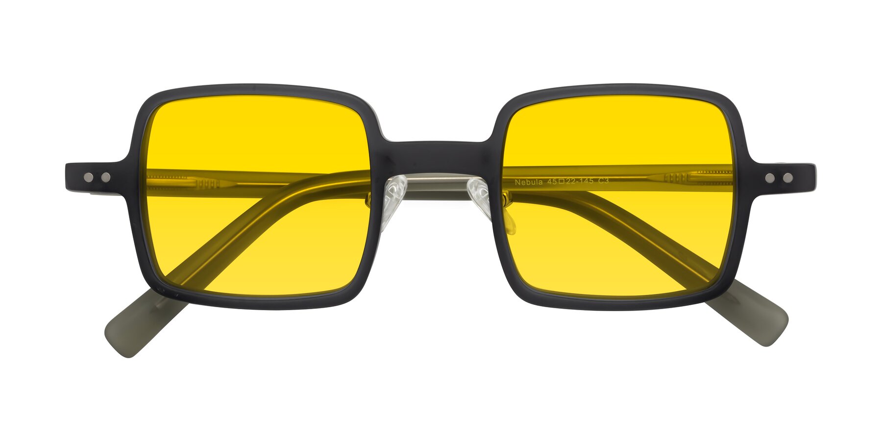 Folded Front of Nebula in Matte Gray with Yellow Tinted Lenses