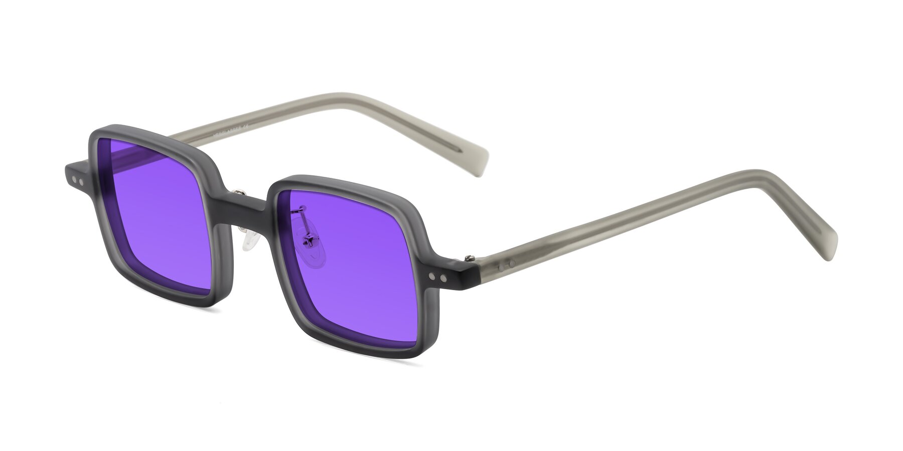 Angle of Nebula in Matte Gray with Purple Tinted Lenses