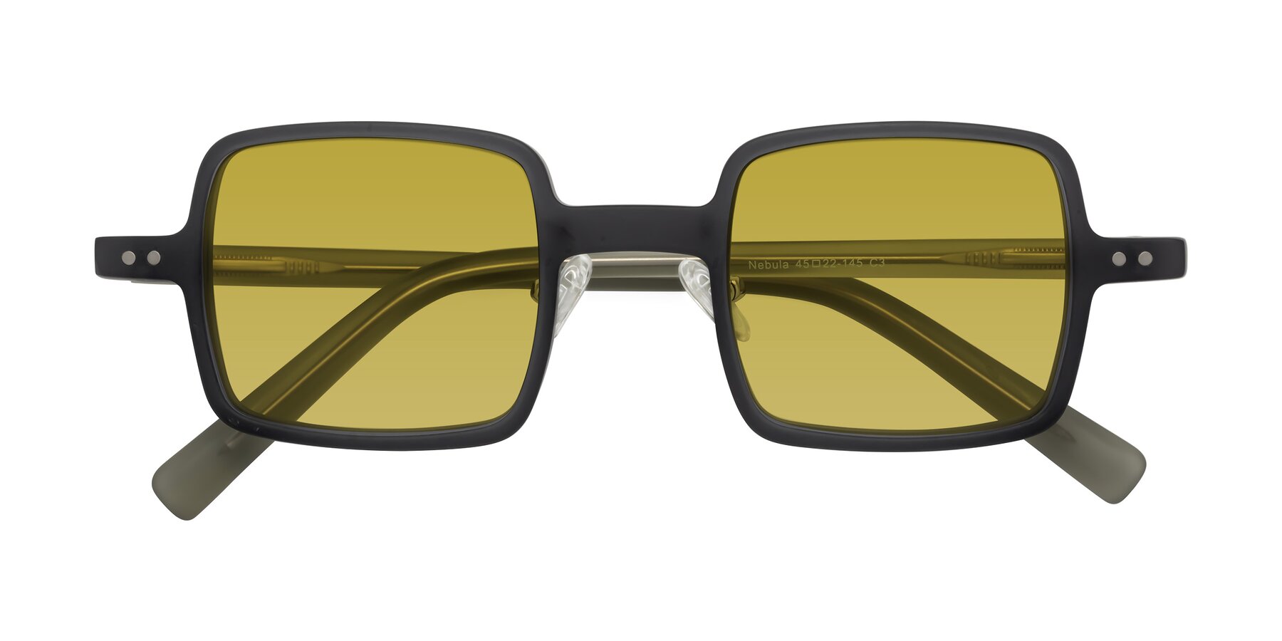 Folded Front of Nebula in Matte Gray with Champagne Tinted Lenses