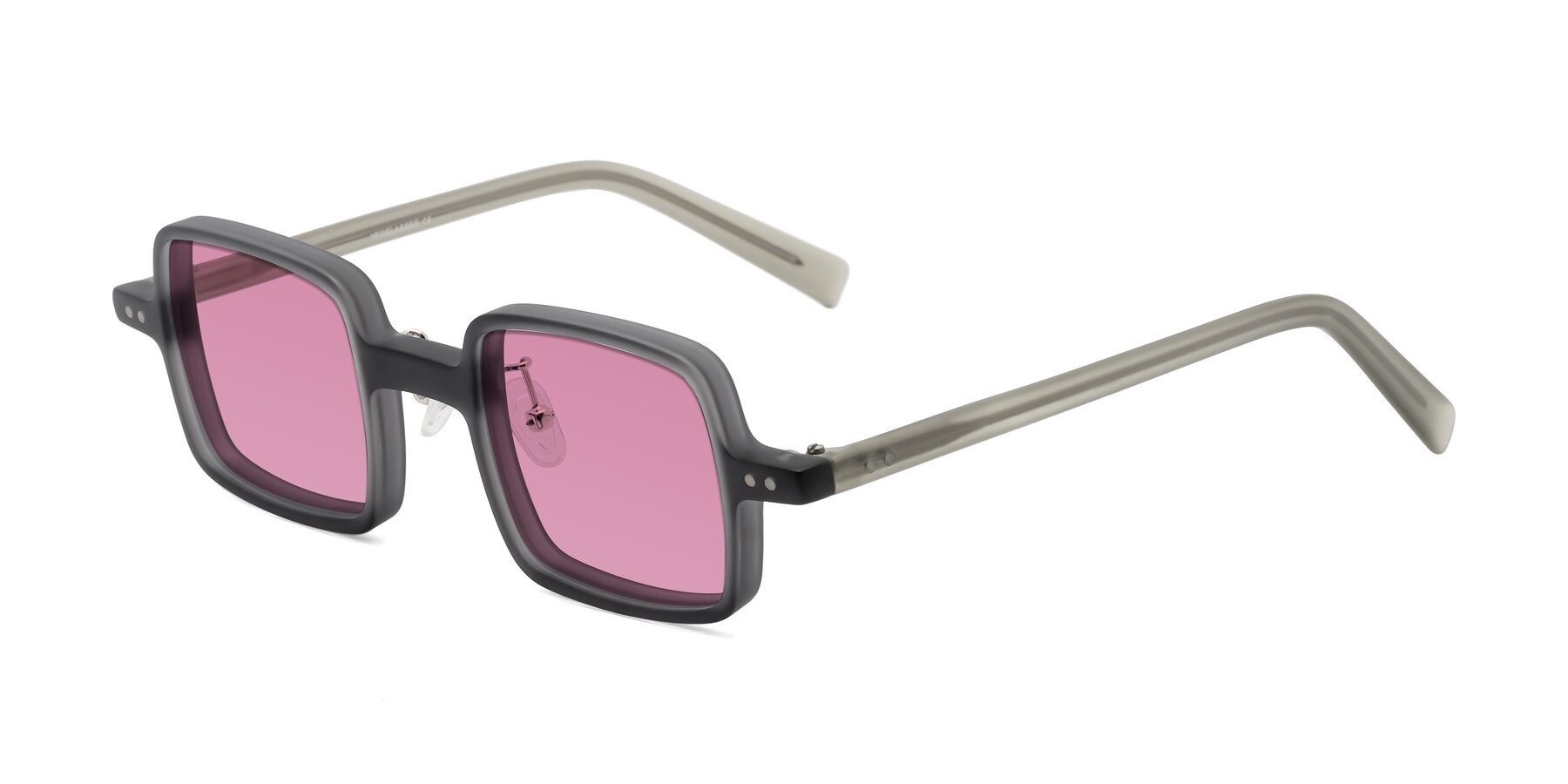 Angle of Nebula in Matte Gray with Medium Wine Tinted Lenses