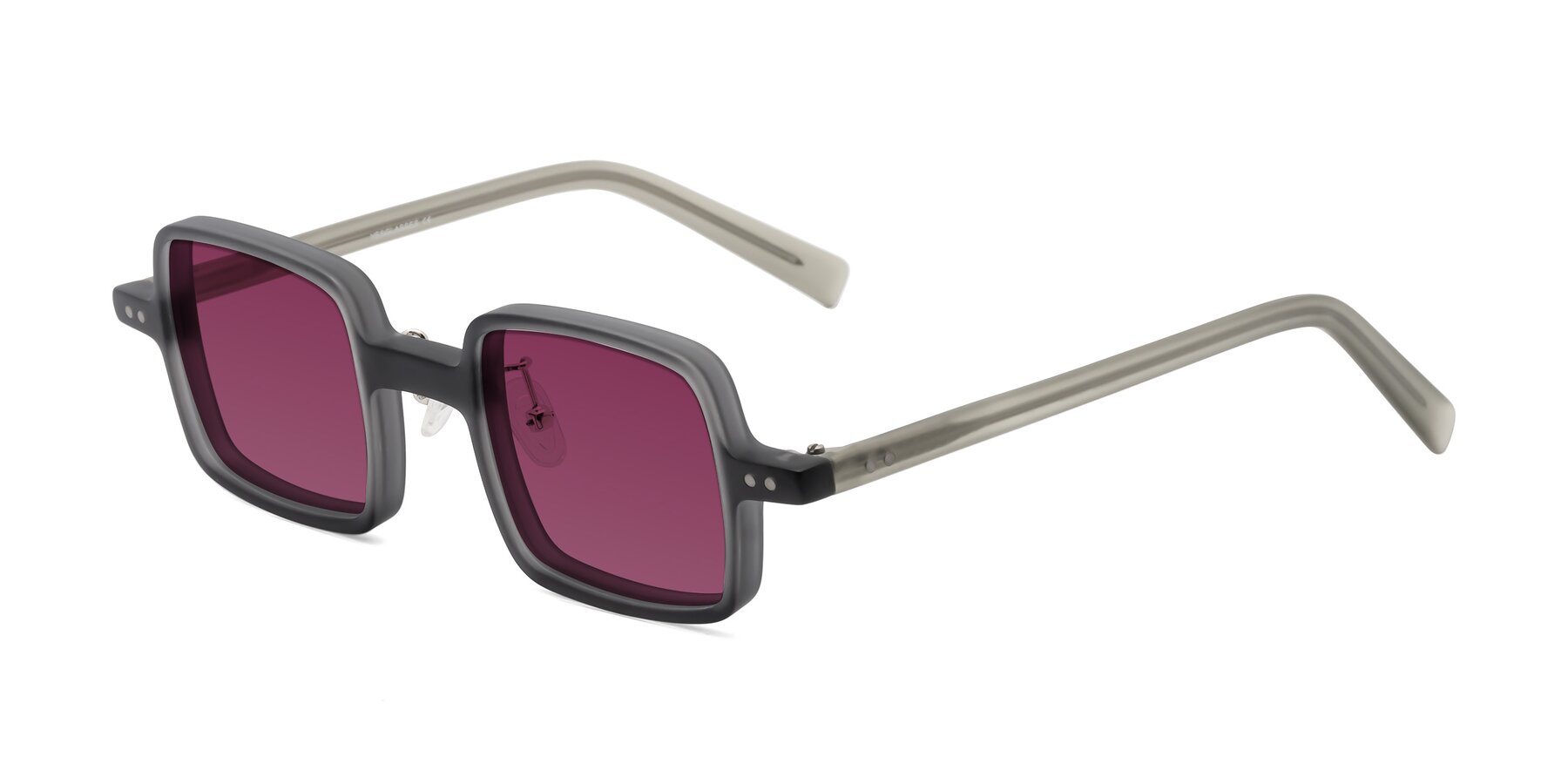 Angle of Nebula in Matte Gray with Wine Tinted Lenses