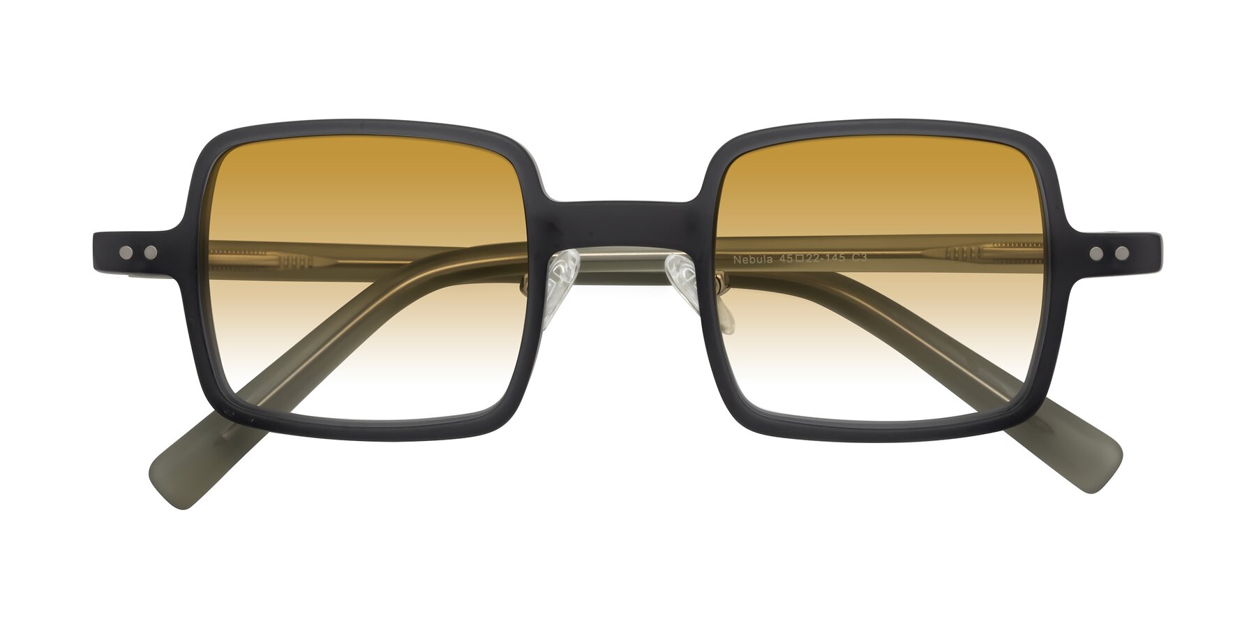 Folded Front of Nebula in Matte Gray with Champagne Gradient Lenses