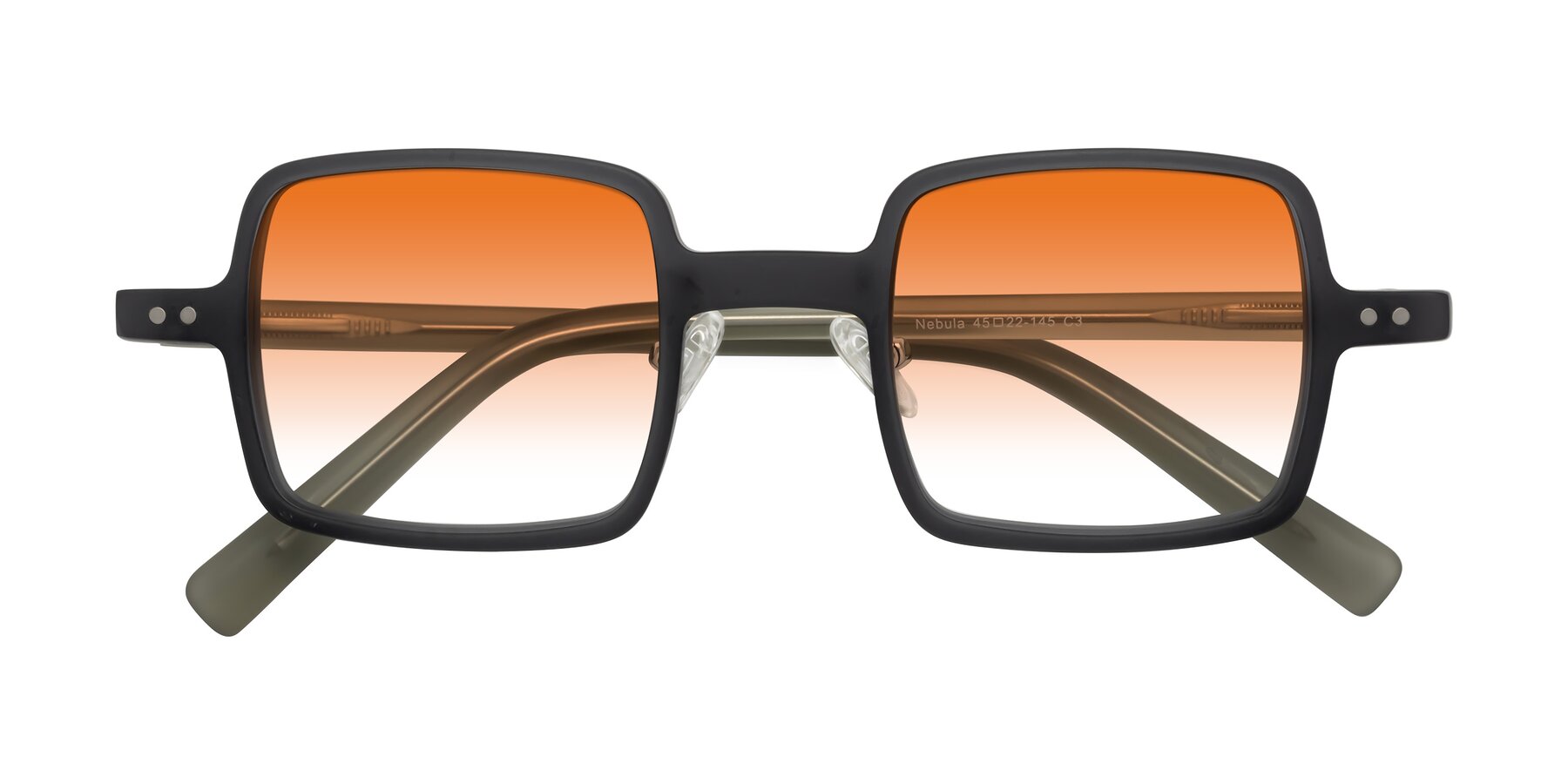 Folded Front of Nebula in Matte Gray with Orange Gradient Lenses