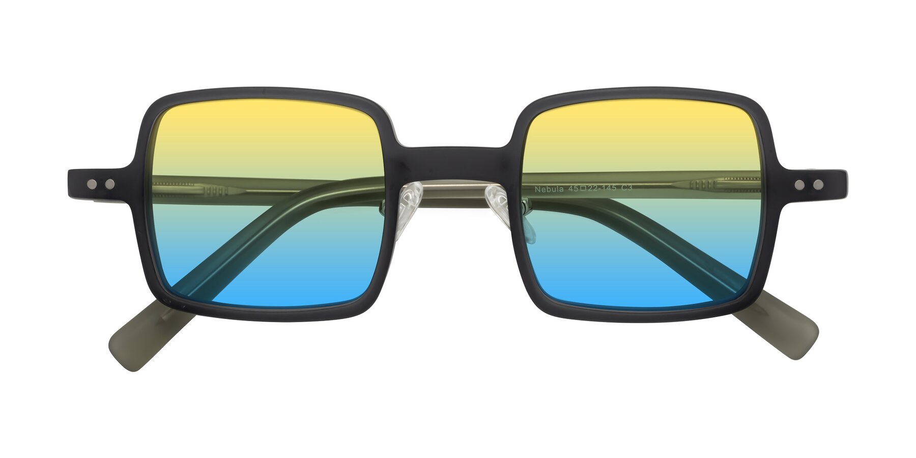 Folded Front of Nebula in Matte Gray with Yellow / Blue Gradient Lenses