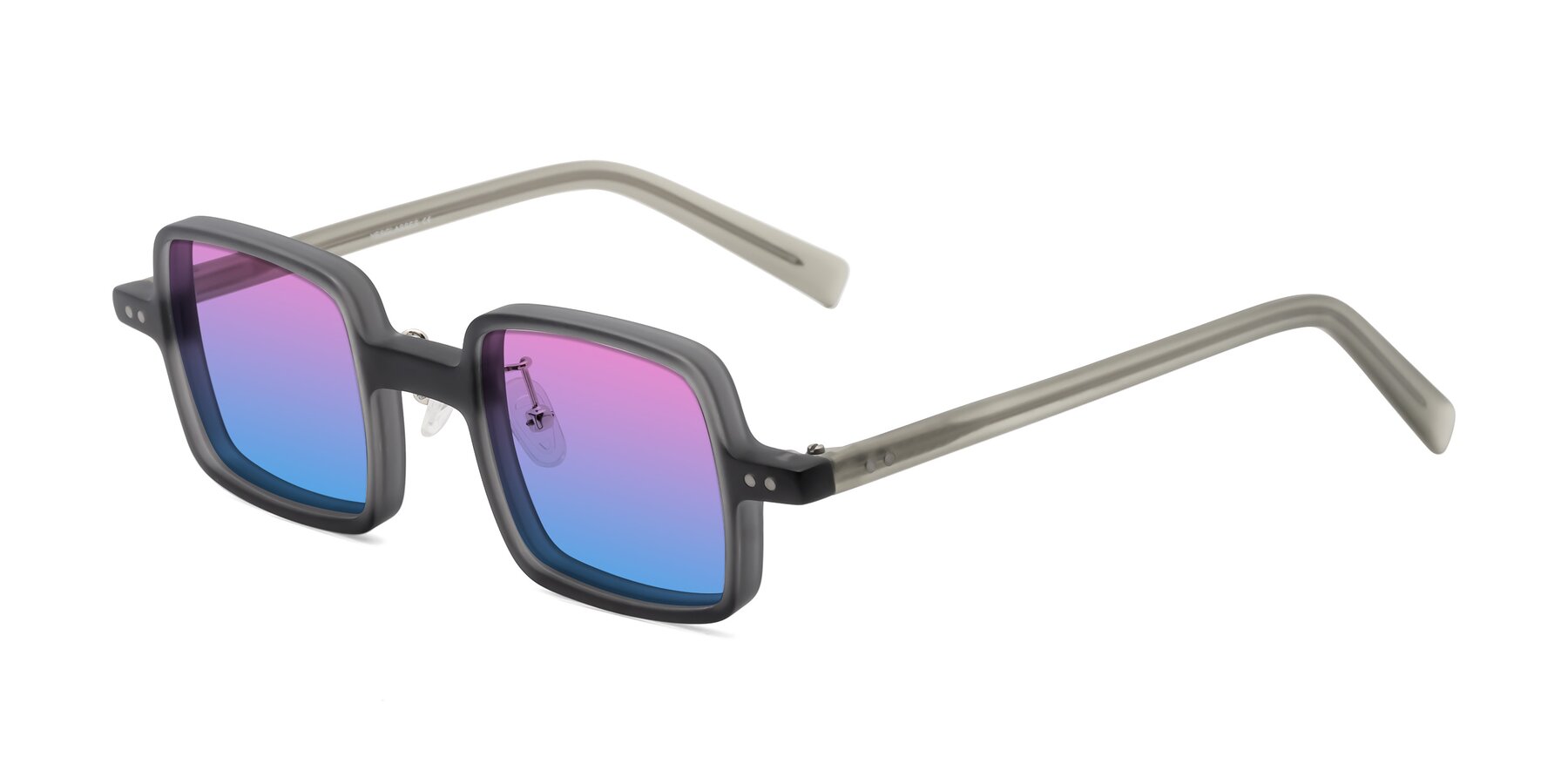 Angle of Nebula in Matte Gray with Pink / Blue Gradient Lenses