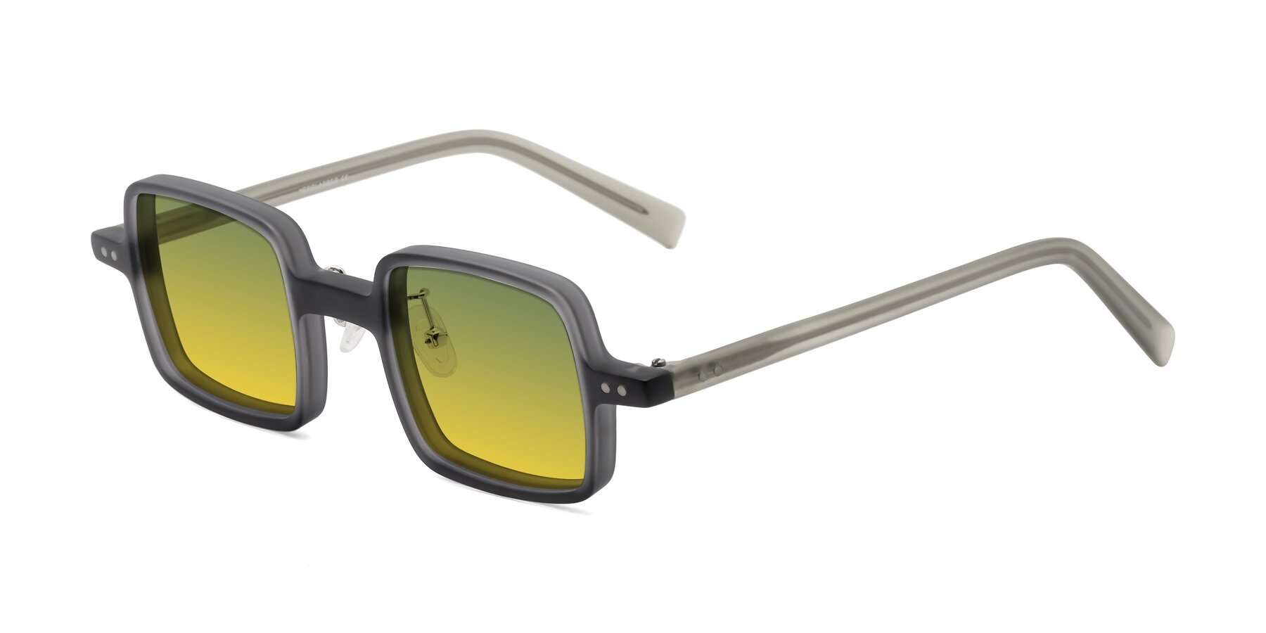 Angle of Nebula in Matte Gray with Green / Yellow Gradient Lenses