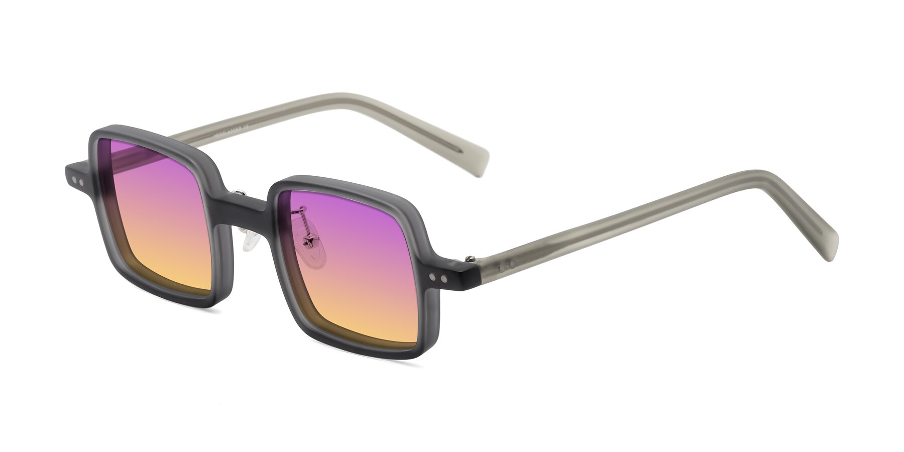 Angle of Nebula in Matte Gray with Purple / Yellow Gradient Lenses