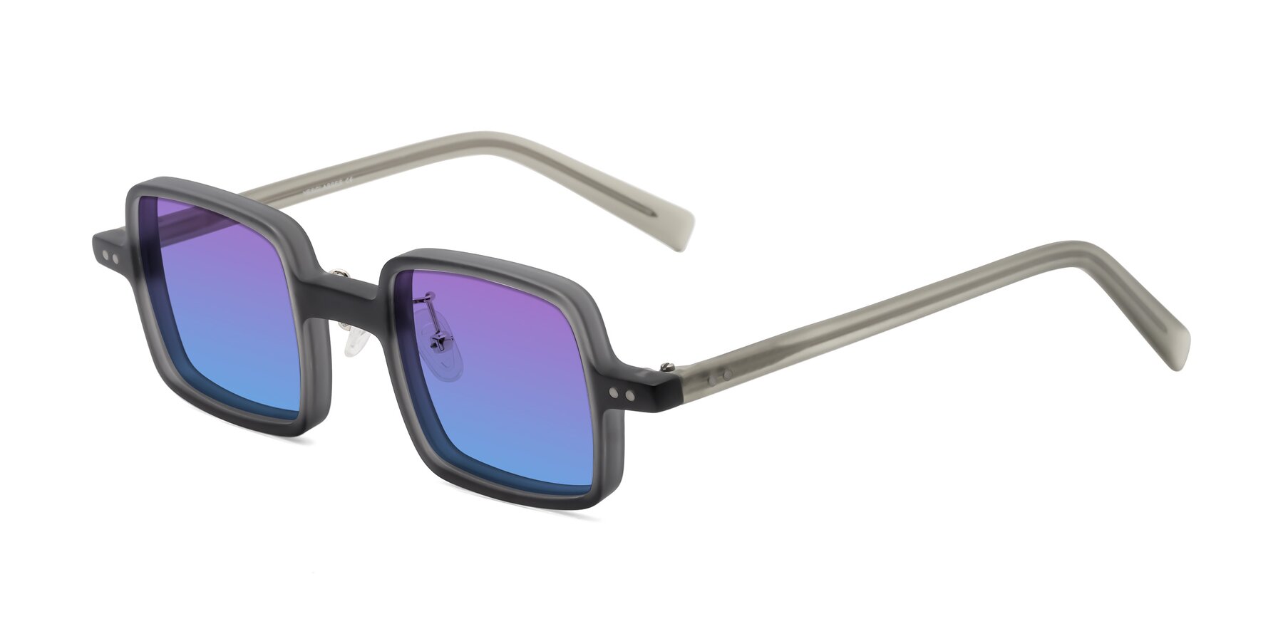 Angle of Nebula in Matte Gray with Purple / Blue Gradient Lenses