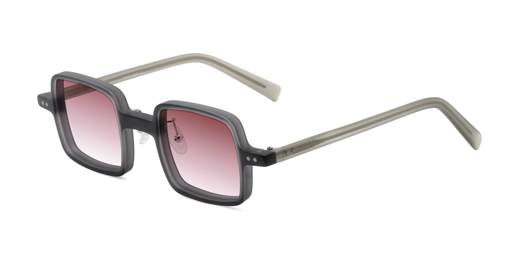 Angle of Nebula in Matte Gray with Garnet Gradient Lenses