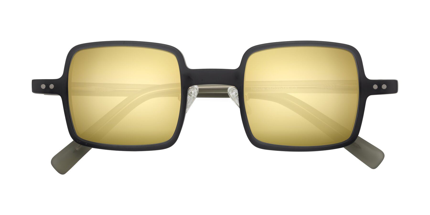 Folded Front of Nebula in Matte Gray with Gold Mirrored Lenses