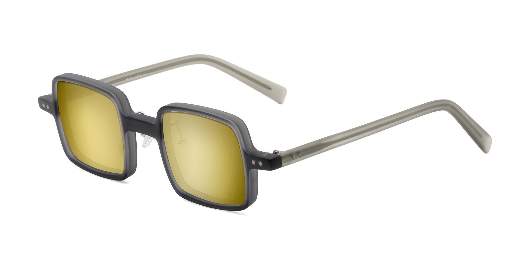 Angle of Nebula in Matte Gray with Gold Mirrored Lenses