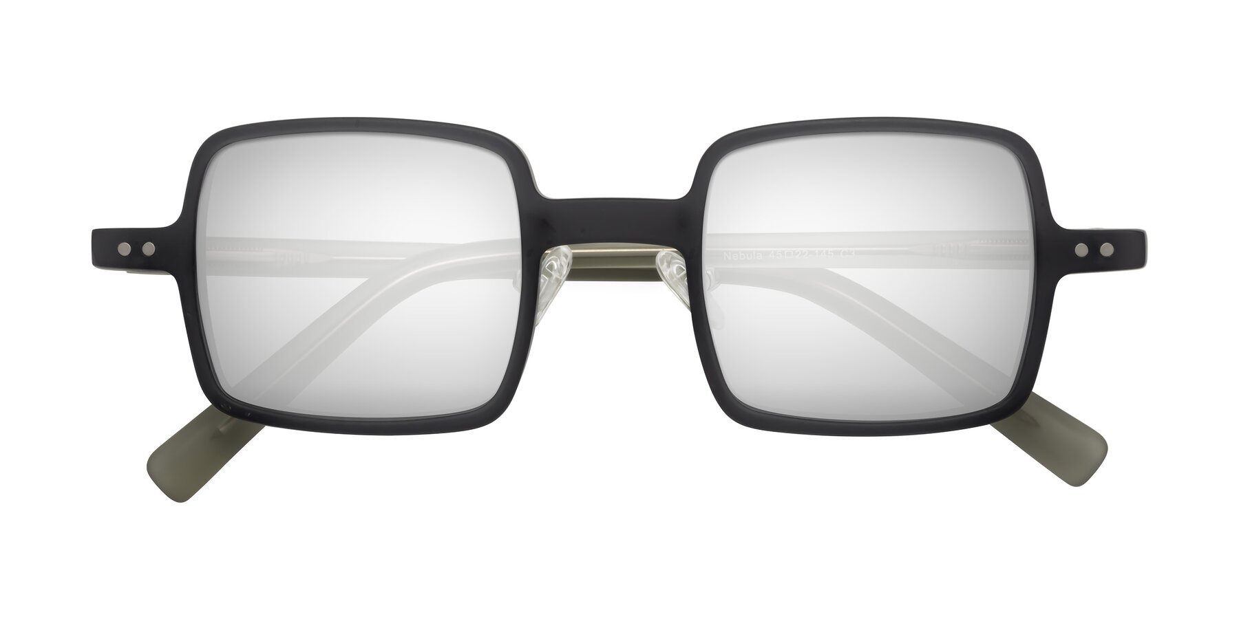 Folded Front of Nebula in Matte Gray with Silver Mirrored Lenses