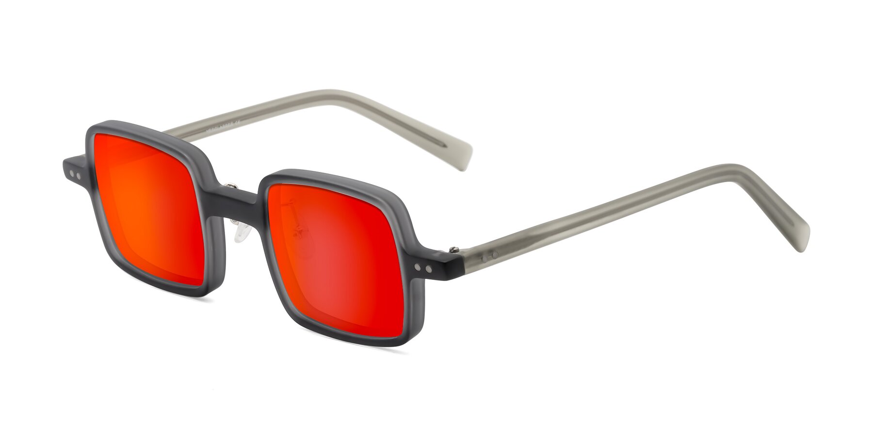 Angle of Nebula in Matte Gray with Red Gold Mirrored Lenses