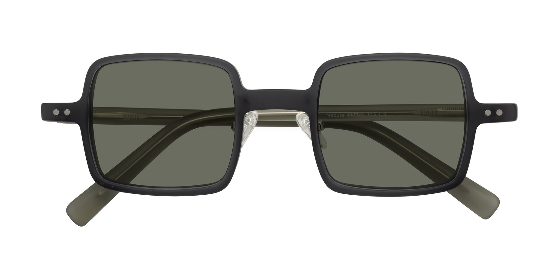 Folded Front of Nebula in Matte Gray with Gray Polarized Lenses