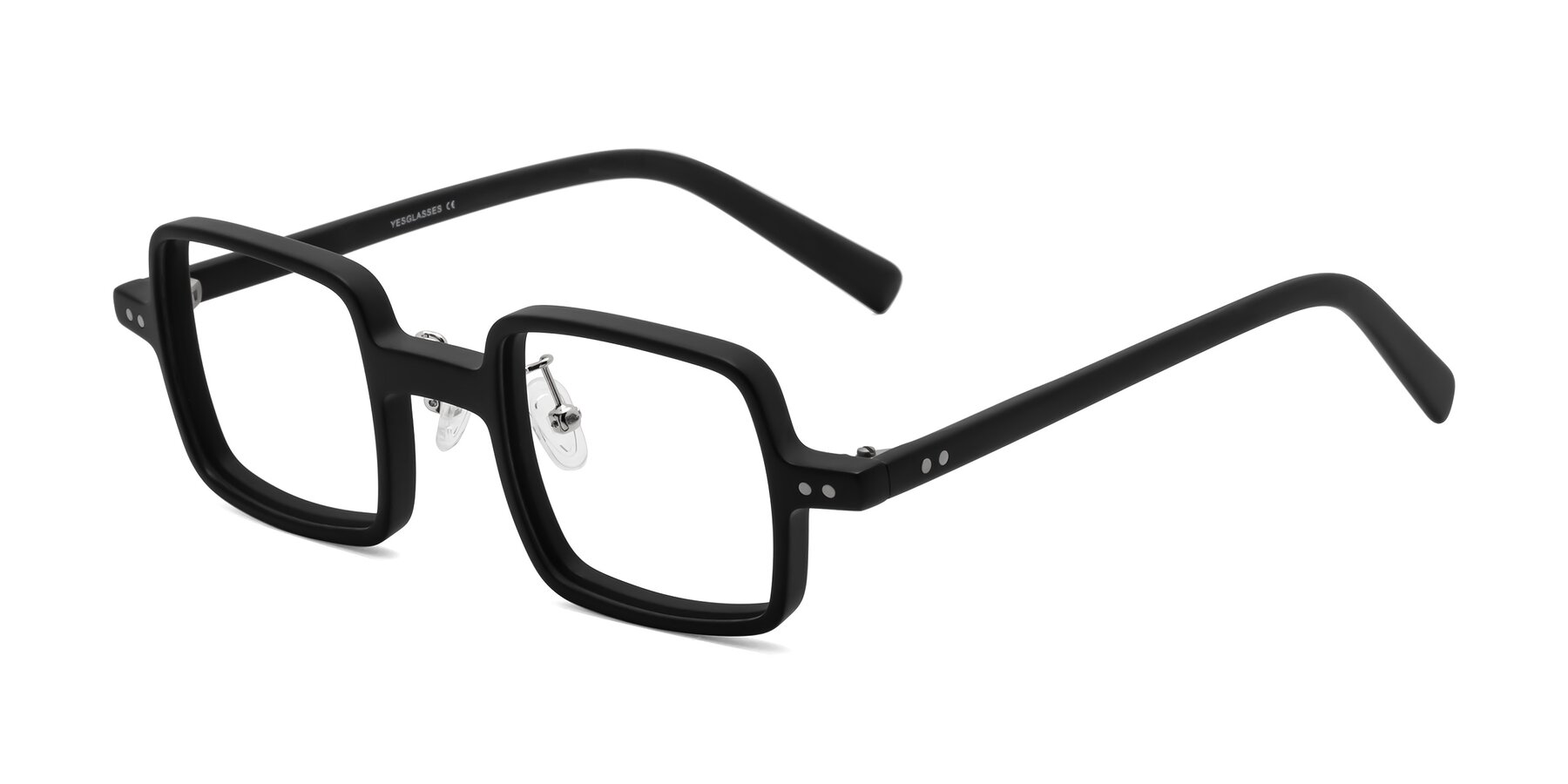 Angle of Nebula in Matte Black with Clear Eyeglass Lenses