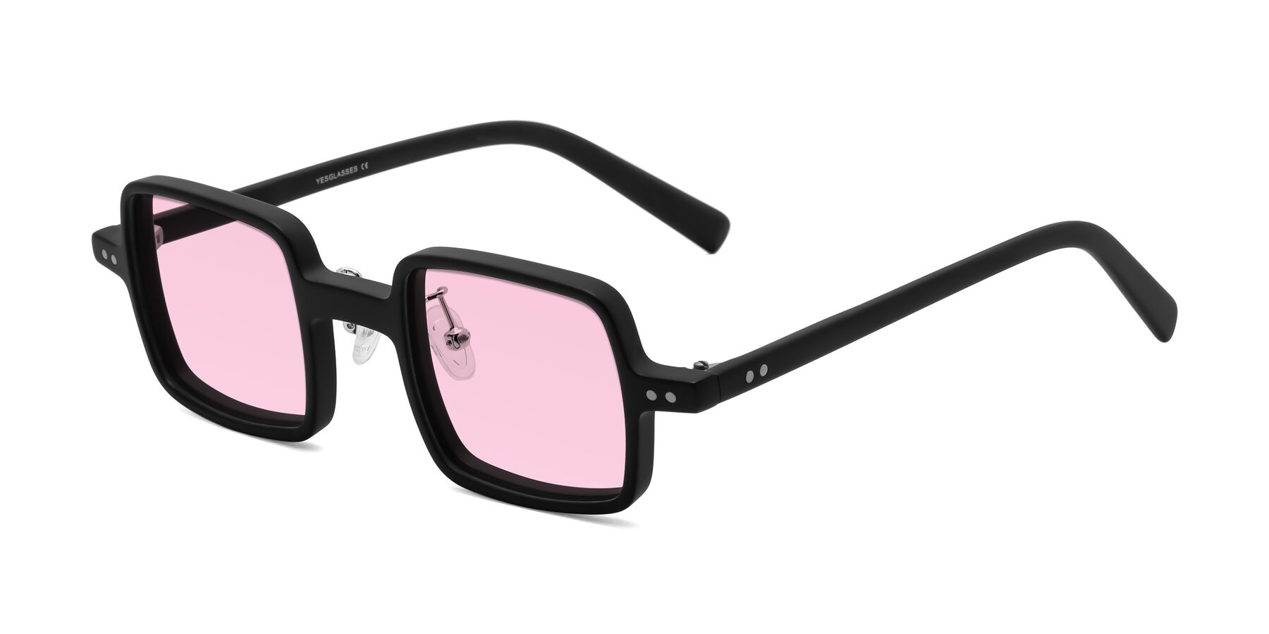 Angle of Nebula in Matte Black with Light Pink Tinted Lenses