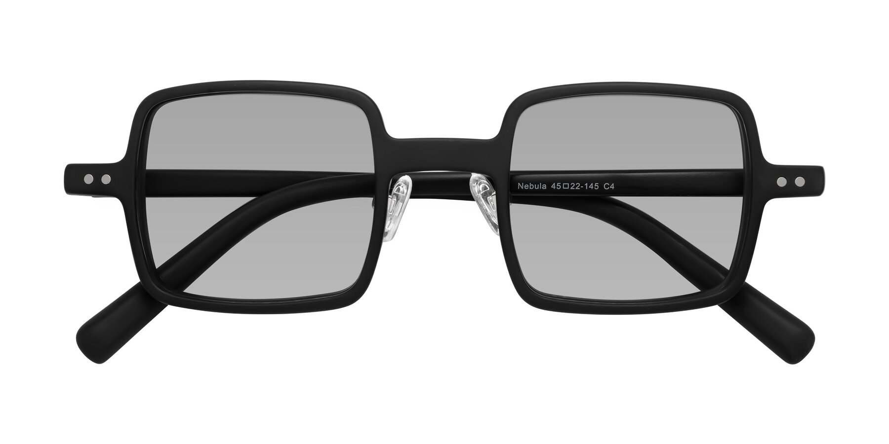 Folded Front of Nebula in Matte Black with Light Gray Tinted Lenses