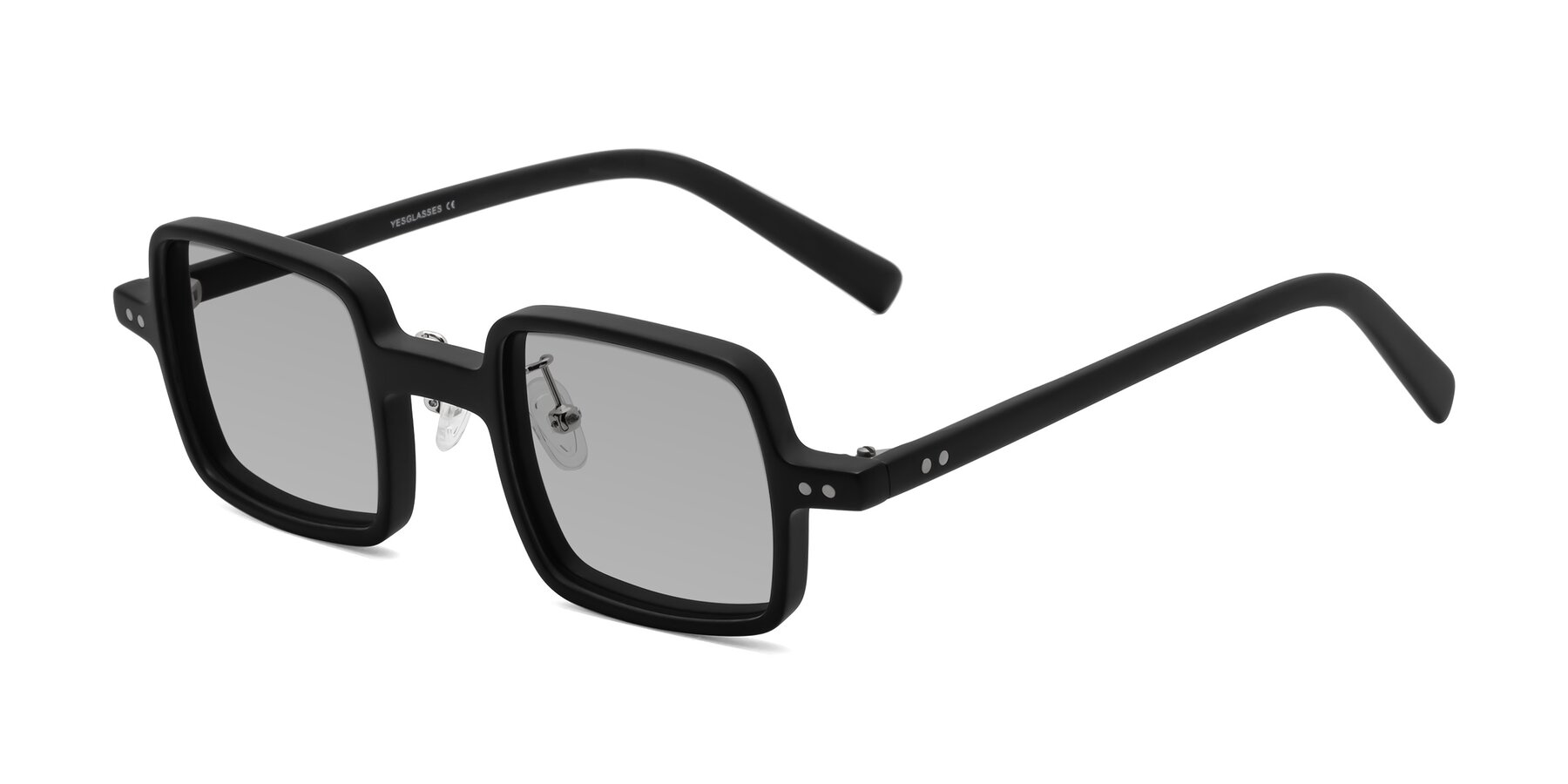 Angle of Nebula in Matte Black with Light Gray Tinted Lenses