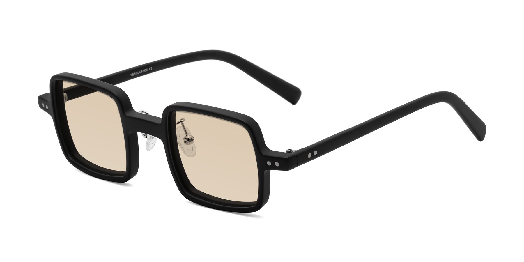 Angle of Nebula in Matte Black with Light Brown Tinted Lenses