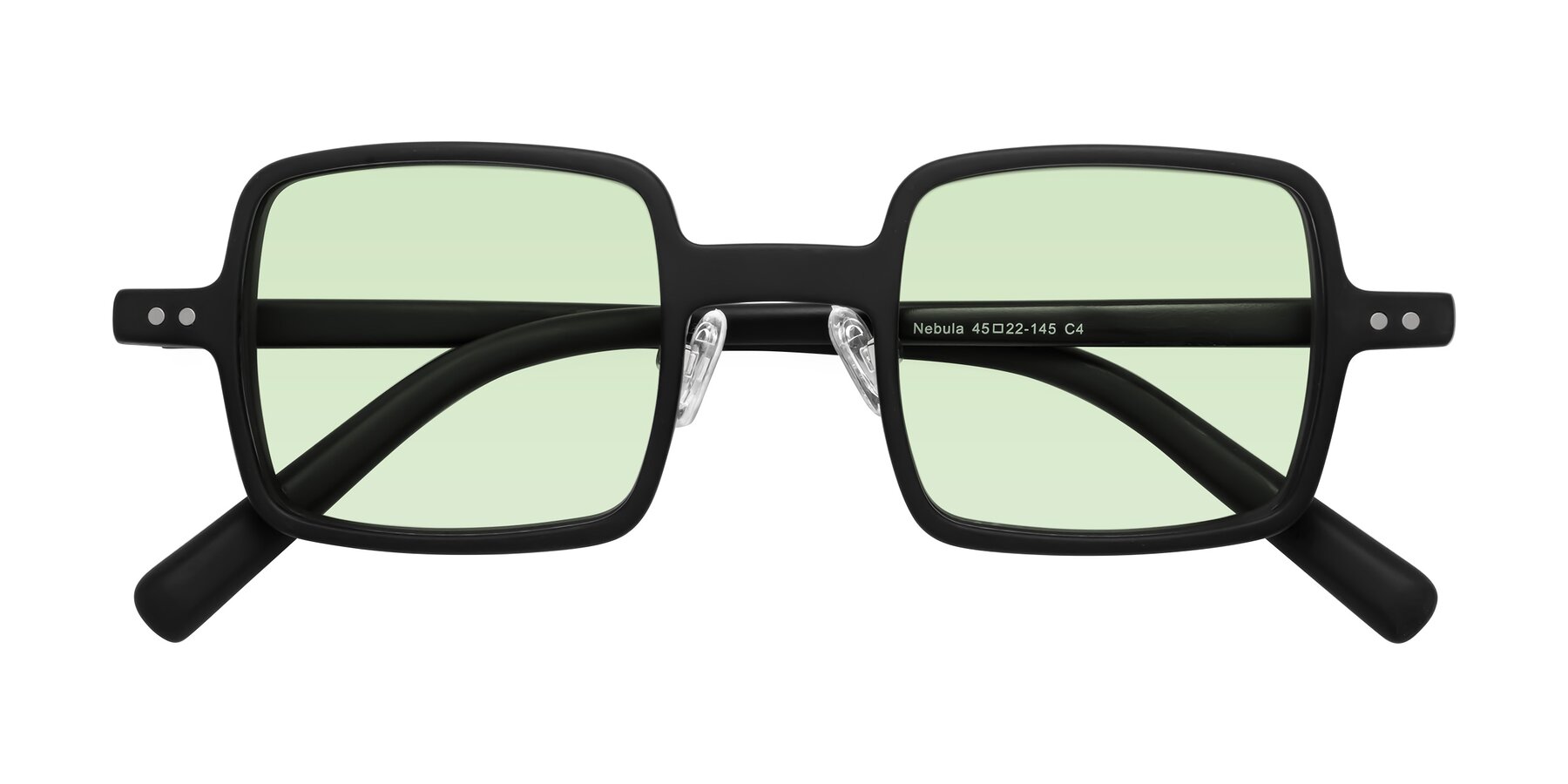 Folded Front of Nebula in Matte Black with Light Green Tinted Lenses